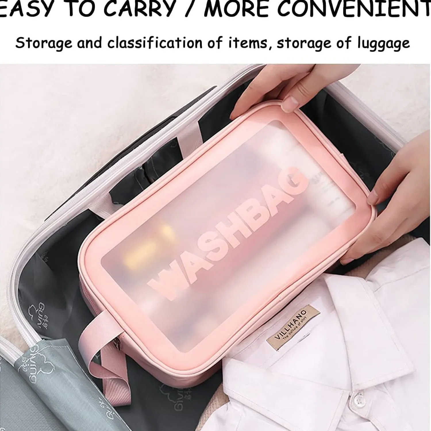 12682 Cosmetic Pouch, Make up Bag for Home & Travel, Toiletry Bag for Cosmetics, Brushes, Accessories Set of 3 Small, Medium & Big - Wash Bag