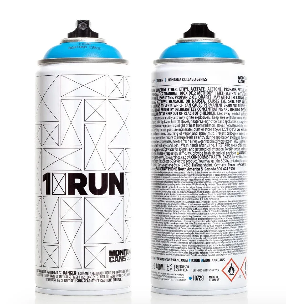 1XRUN Official Collab Blue Magic Spray Paint Can Artwork by Montana MTN