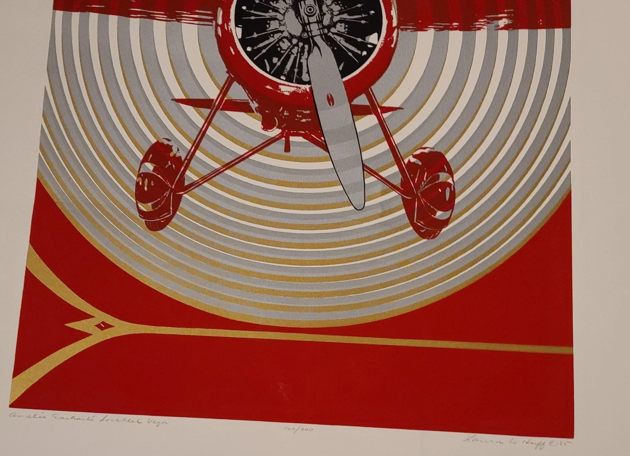 Amelia Earharts Lockheed Vega Silkscreen Print by Laura Weaver Huff