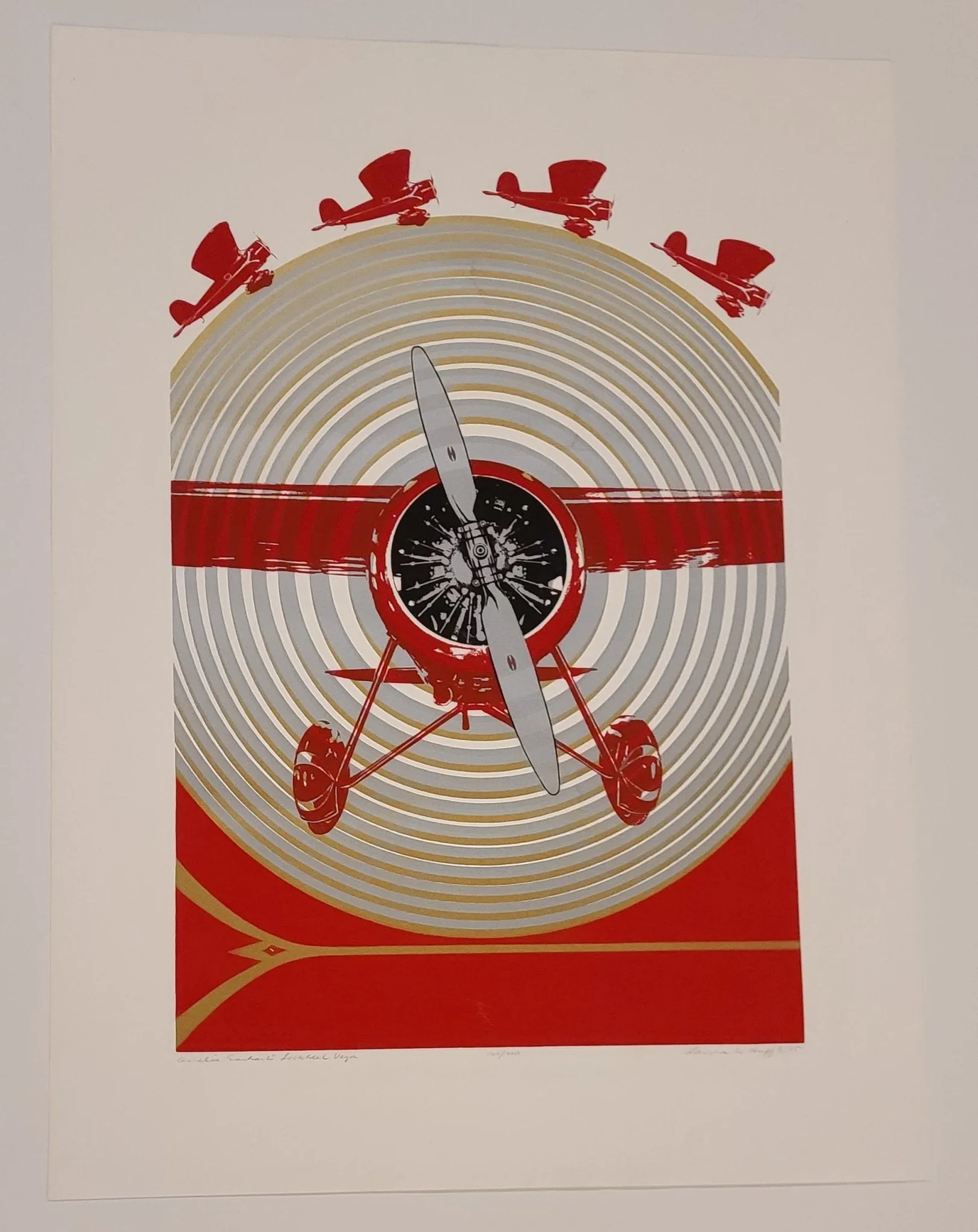 Amelia Earharts Lockheed Vega Silkscreen Print by Laura Weaver Huff