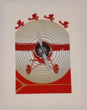 Amelia Earharts Lockheed Vega Silkscreen Print by Laura Weaver Huff