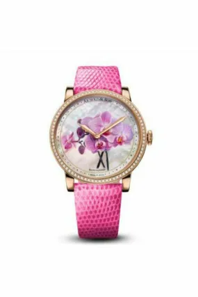 arnold & son hm flowers limited edition of 8pcs 18kt rose gold 40mm ladies watch