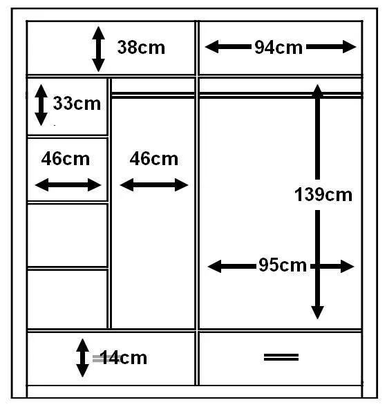 Arti 5 - 2 Sliding Door Wardrobe 200cm