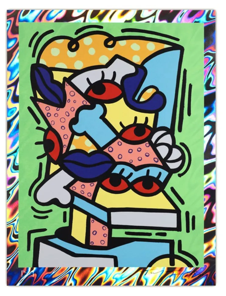 Atomic Lime Holographic Silkscreen Print by Sheefy McFly- Tashif Turner