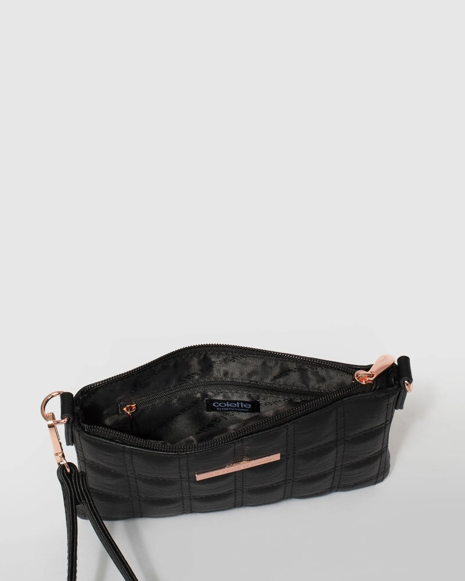 Black Square Quilt Crossbody Bag