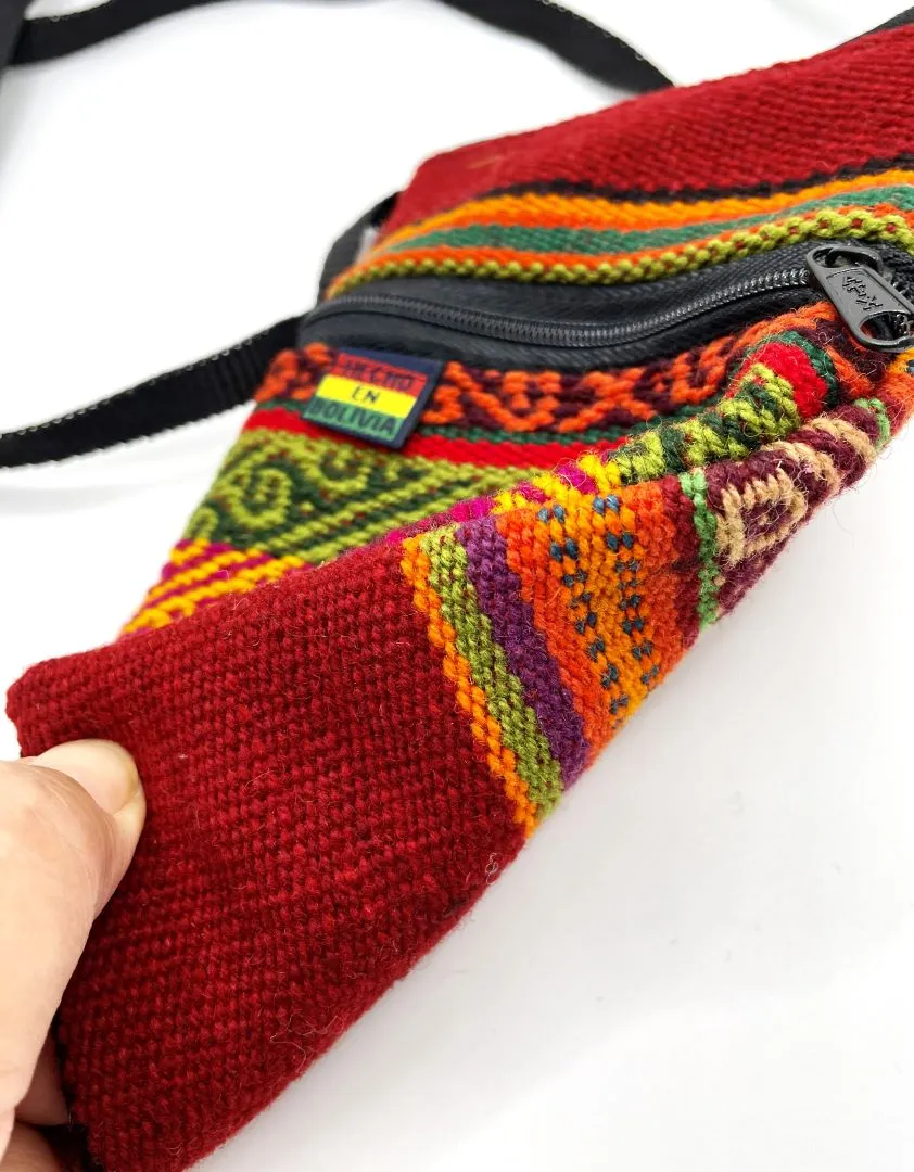 Bolivian Cellphone Crossbody Bag/Case - Rainbow Red