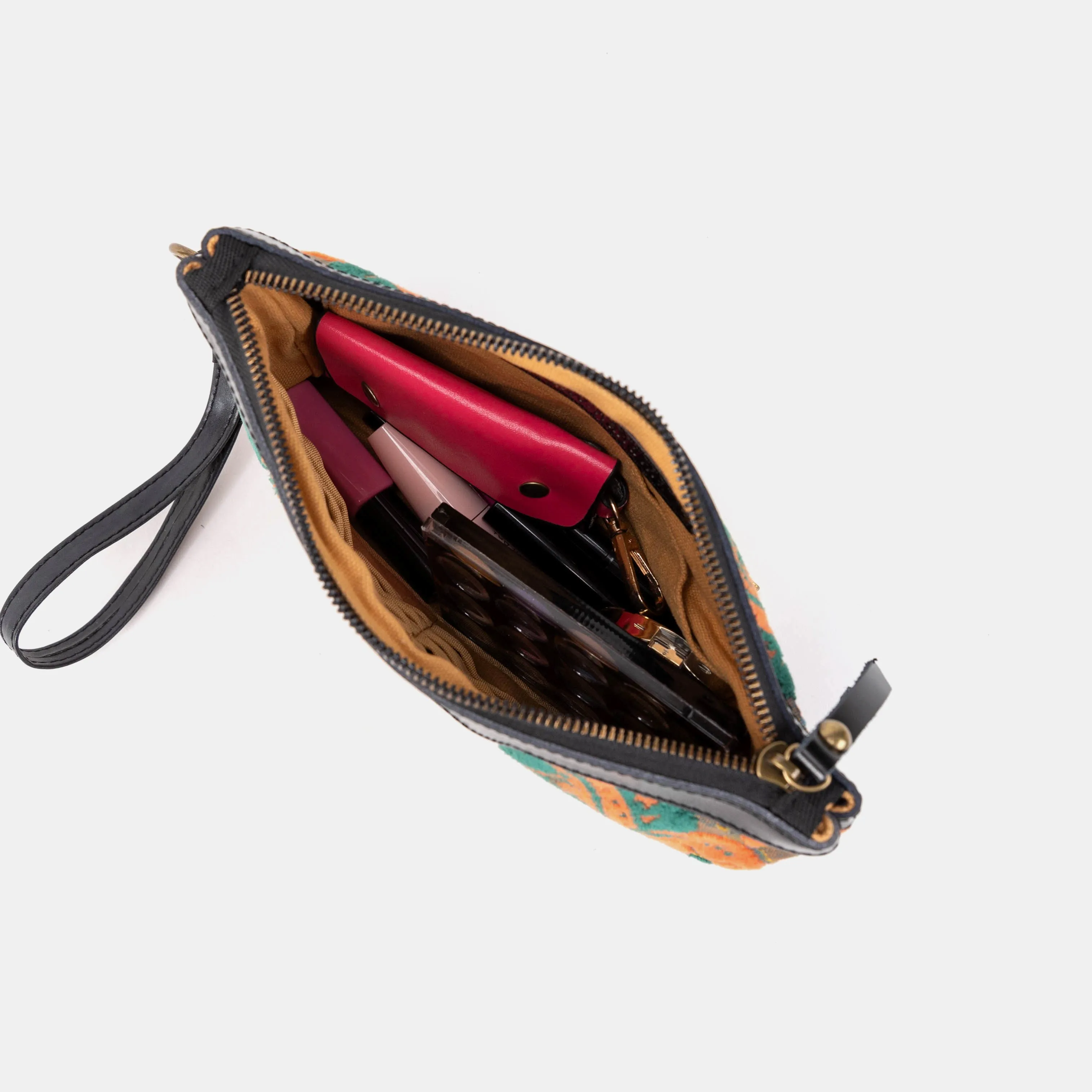 Burnout Velvet Revival Jade Wristlet Clutch