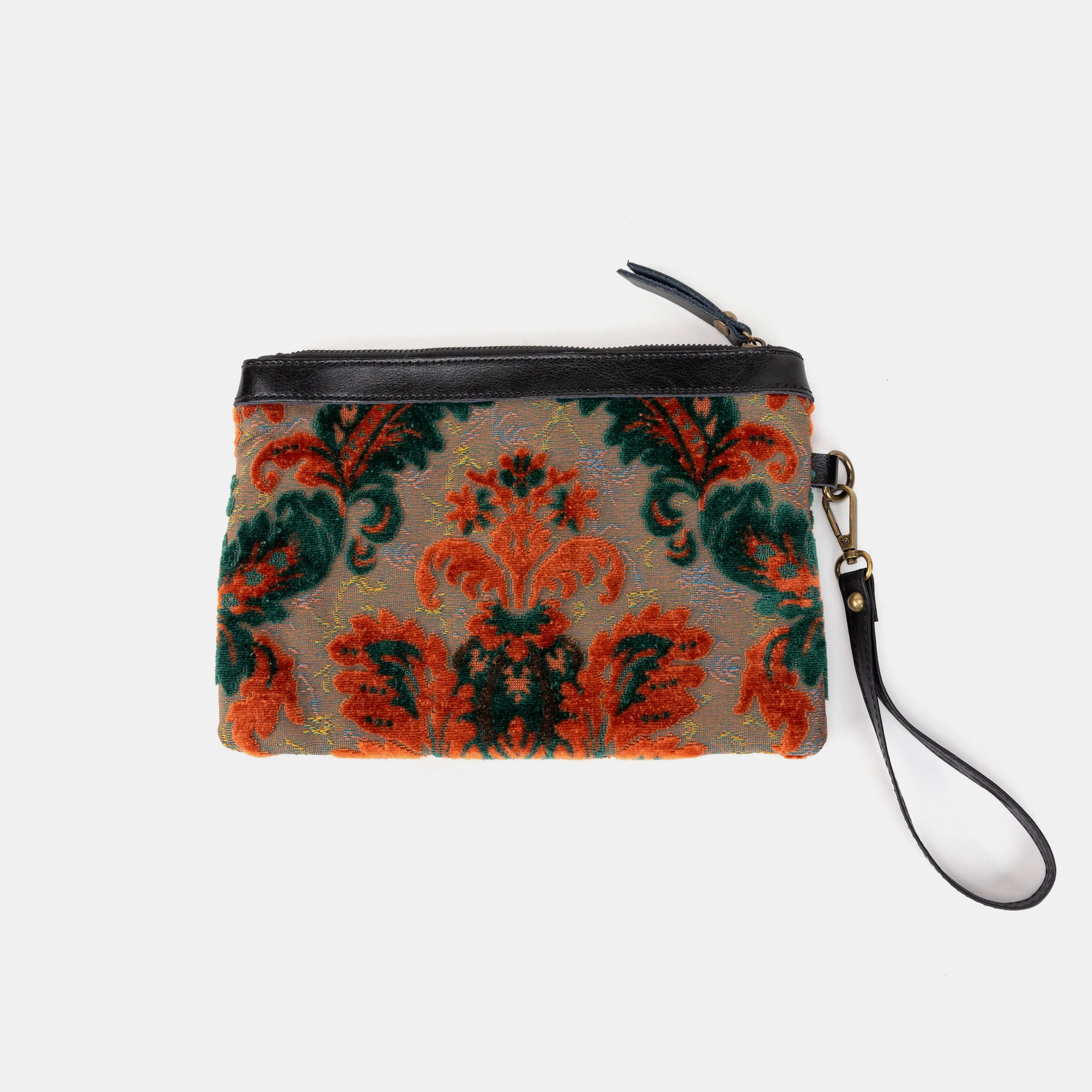 Burnout Velvet Revival Jade Wristlet Clutch