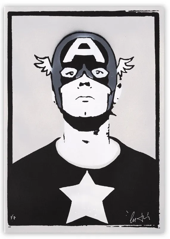 Captain Andy Grey HPM Stencil Silkscreen Print by Copyright