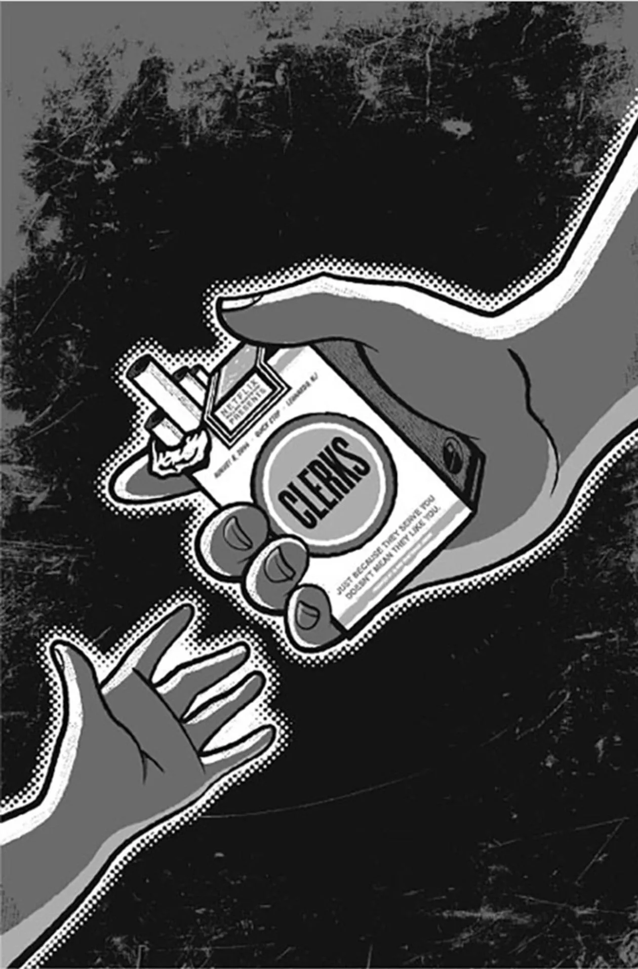 Clerks Silver Silkscreen Print by Todd Slater