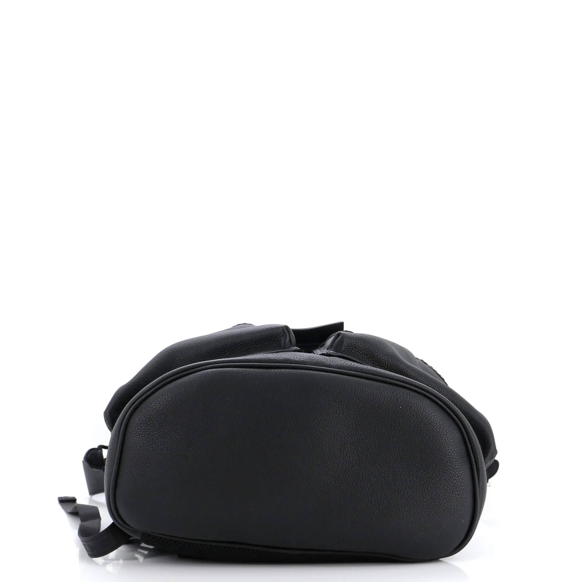Double Pocket Drawstring Backpack Leather