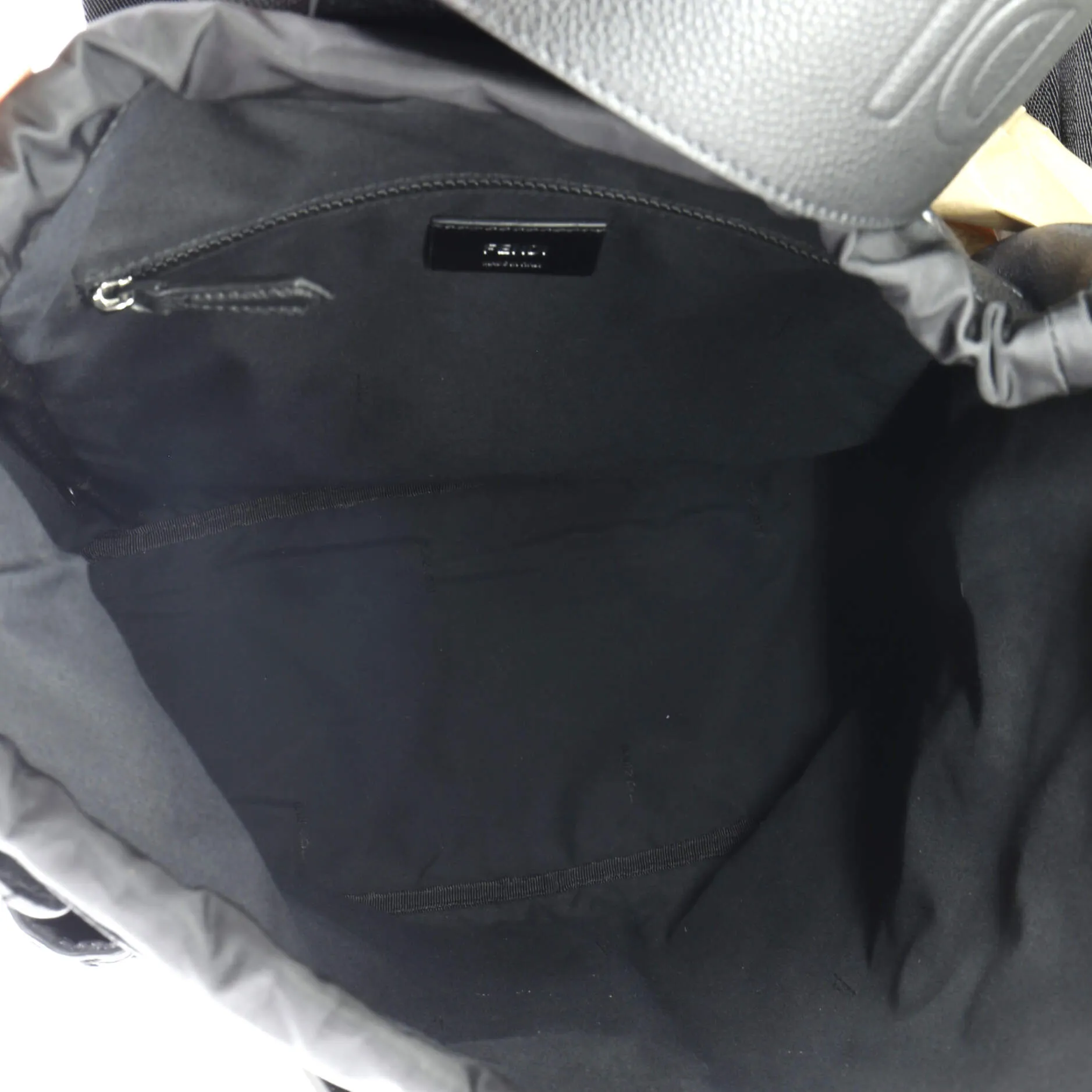 Double Pocket Drawstring Backpack Leather