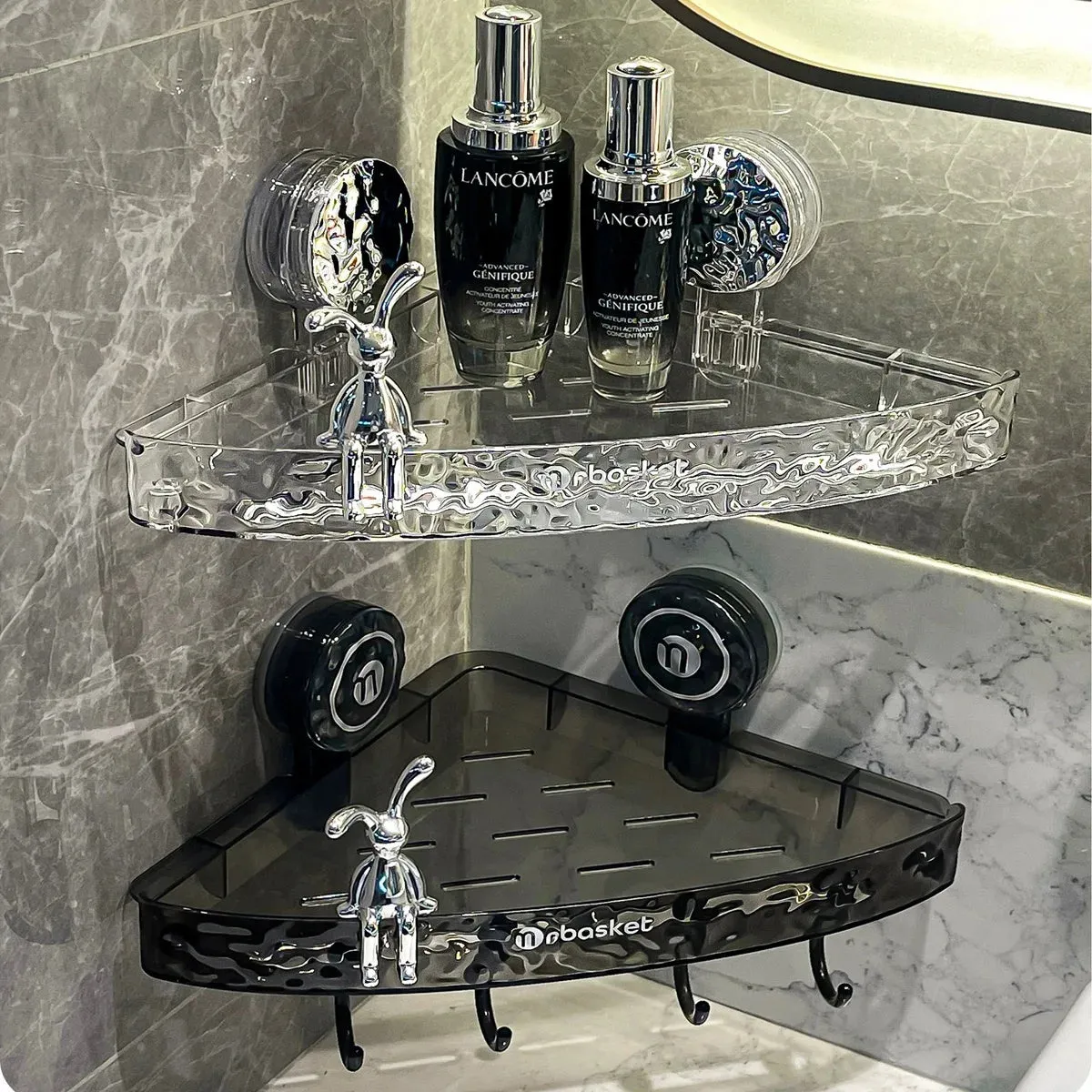 ELMAS Corner Shower Shelf - No Drill Bathroom Organizer Caddy