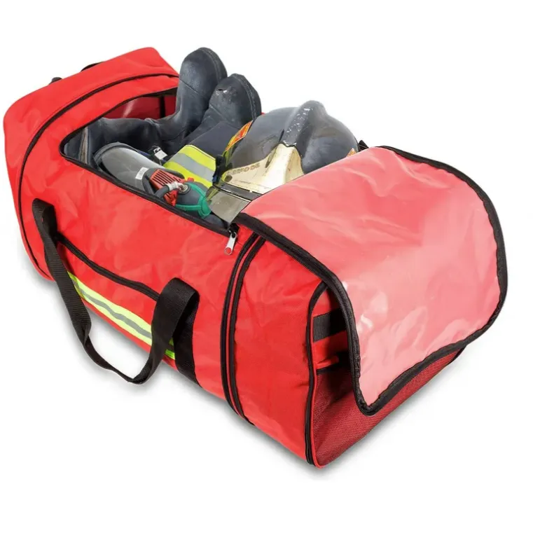 Firefighter Bag - PPE Hose Pack Bag w/ Wheels - Red