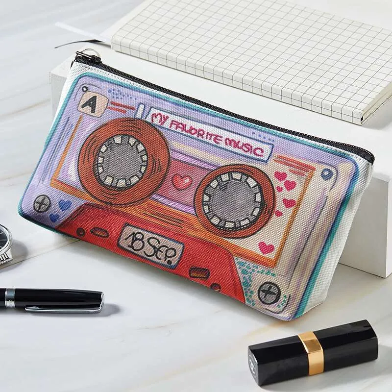 Large Capacity Women's Cosmetic Bag – Creative Pop Tape Print