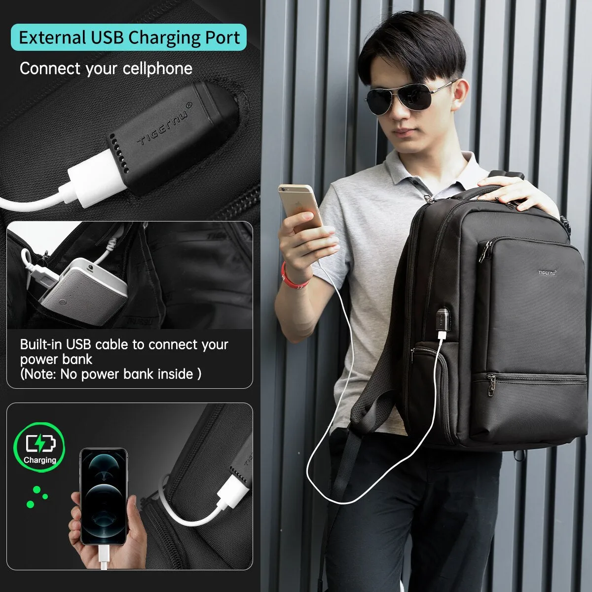 Lifetime Warranty Nylon Backpack Anti theft 22L Men 15.6 inch Laptop Backpack Bag USB Charging Travel Male Mochila Schoolbags