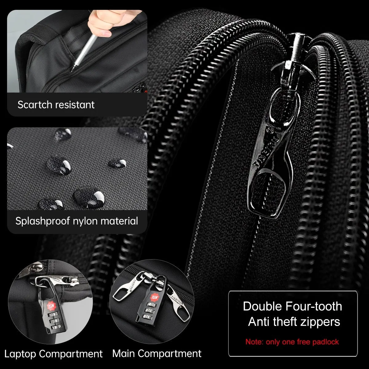 Lifetime Warranty Nylon Backpack Anti theft 22L Men 15.6 inch Laptop Backpack Bag USB Charging Travel Male Mochila Schoolbags
