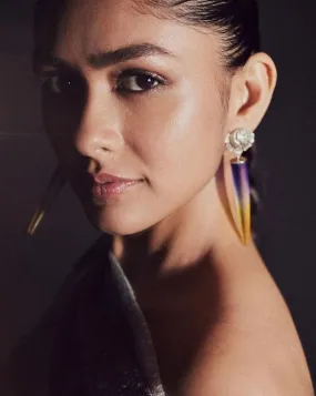 Limited Edition Coloured Acrylic And Rose Earrings