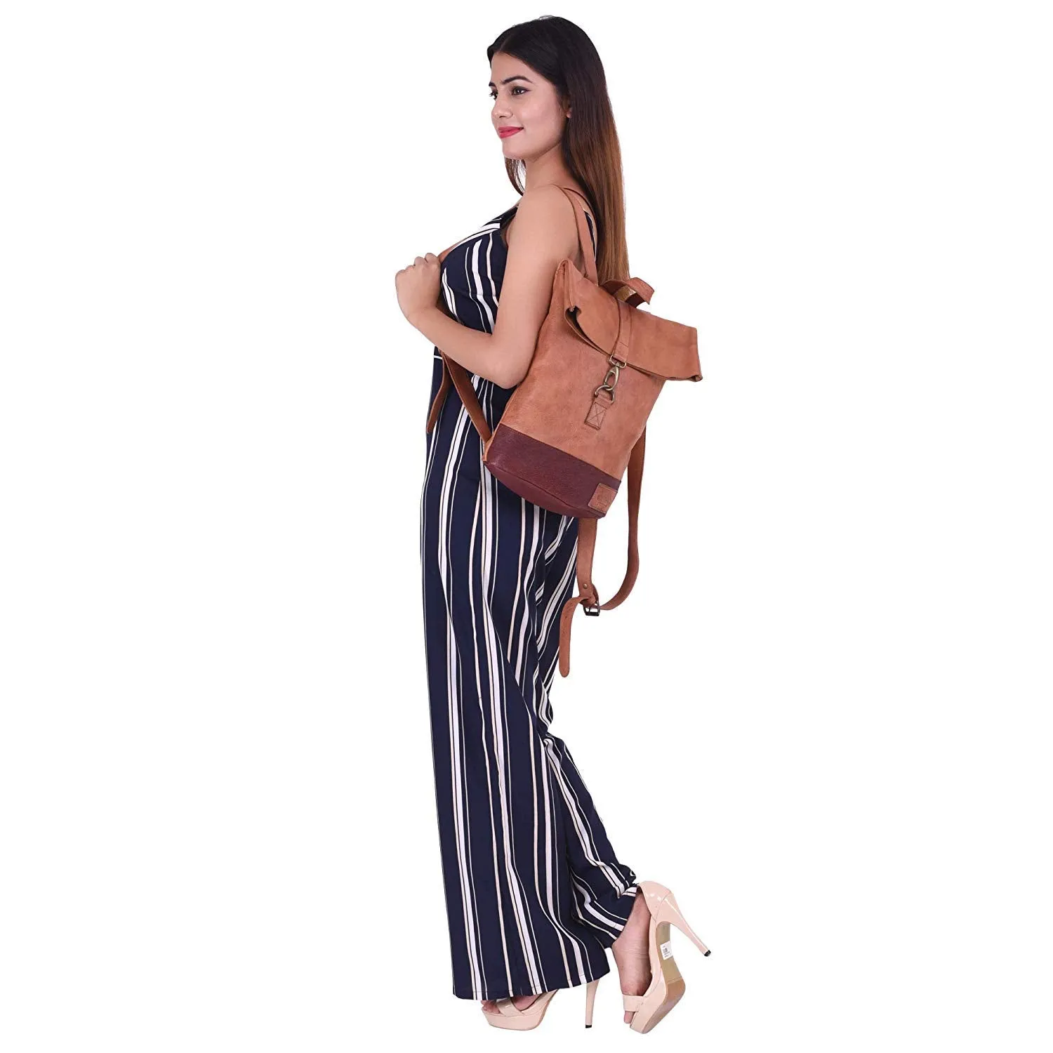 MUFUBU Cosmo London Leather Casual Backpack (Tan)