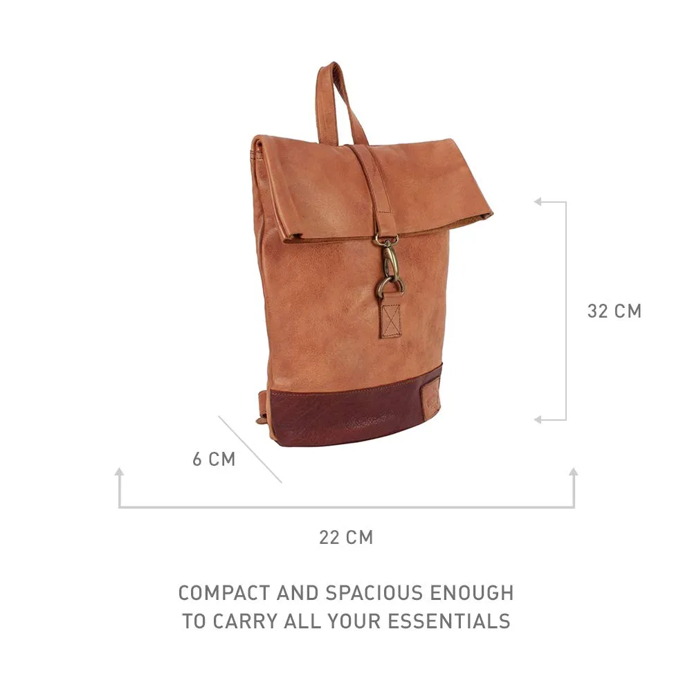 MUFUBU Cosmo London Leather Casual Backpack (Tan)