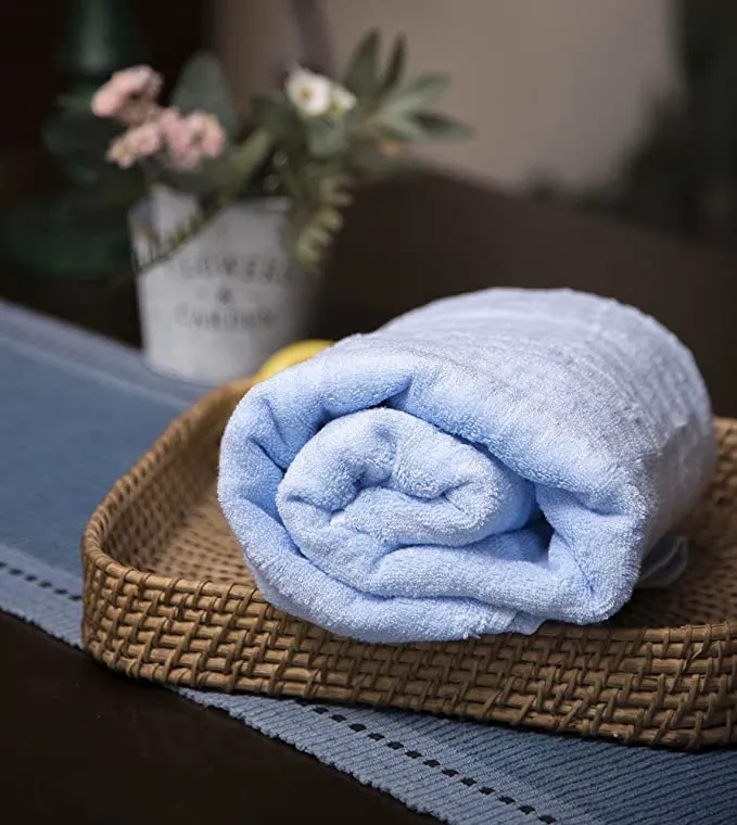 Mush 100% Bamboo 600 GSM Bath Towel |Ultra Soft, Absorbent & Quick Dry Towel for Bath |Towel Set of 2 | Solid | Couple Towel Set | 29 x 59 Inches (2, Navy Blue & Sky Blue)