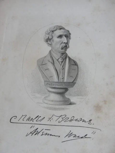 SCARCE Historical Book ARTEMUS WARDS Lecture As Delivered At The Egyptian Hall, London 1869 Mormons Utah Area West to San Francisco Interest