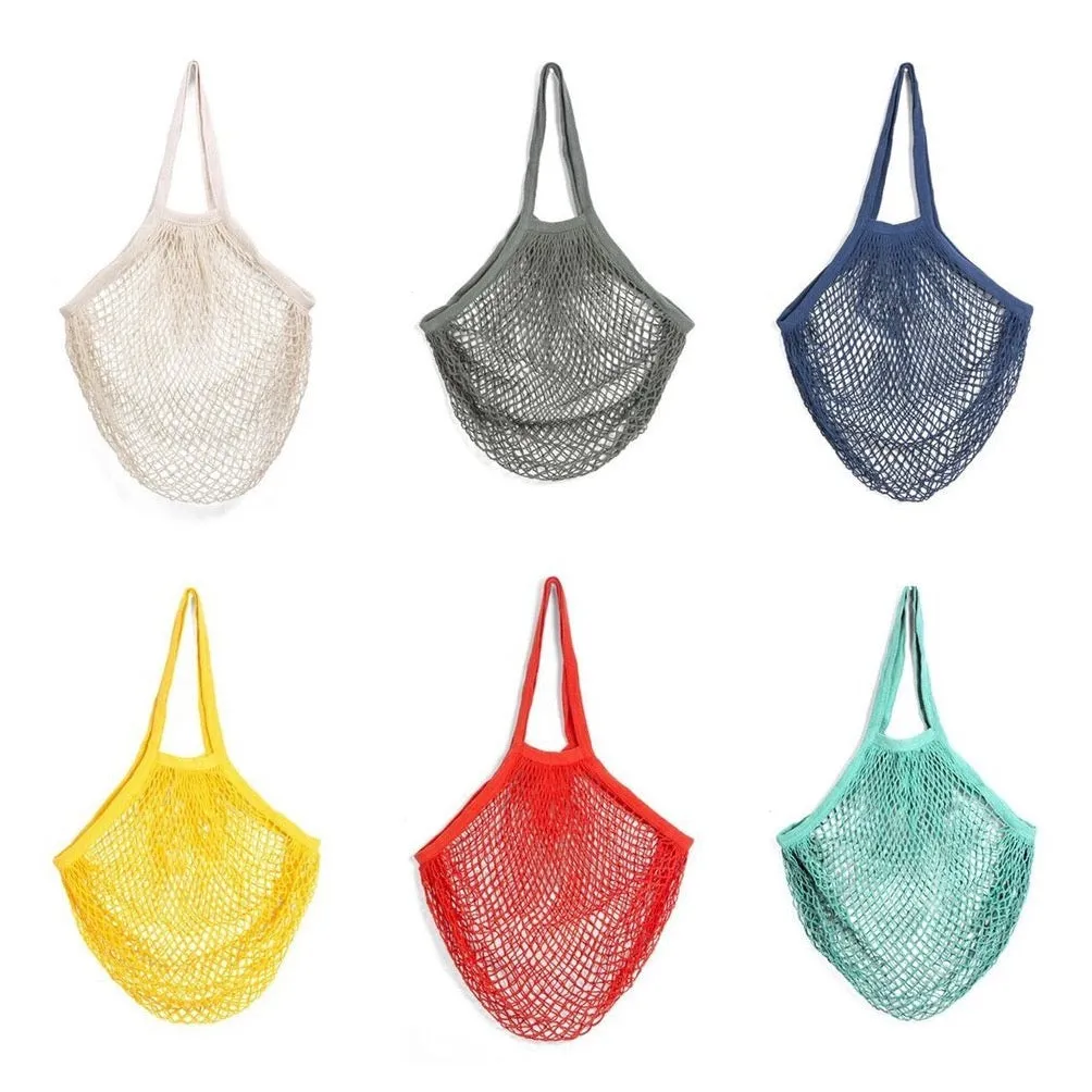 Shopping Bag Cotton Market Bag Blue Black White Yellow Green Red