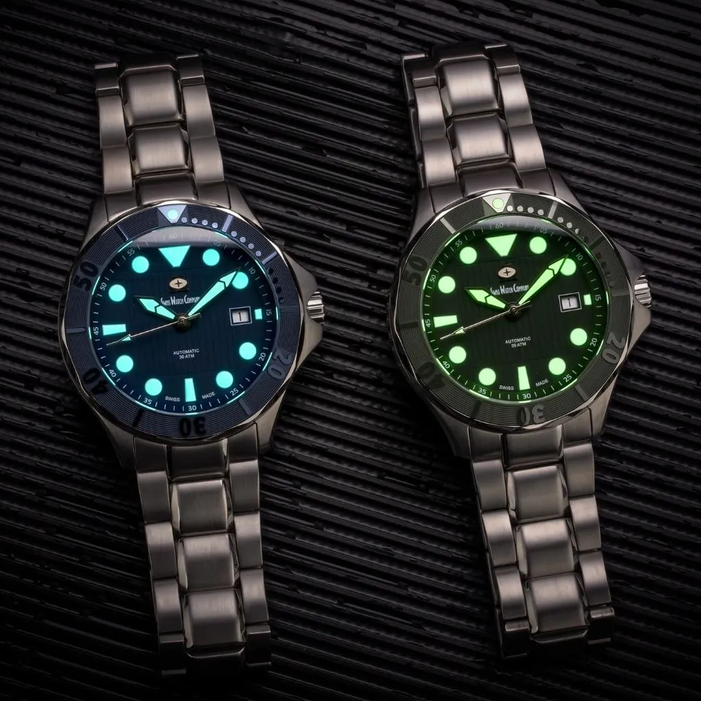 SWC Diver - Green (Swiss&nbsp;Made Limited&nbsp;Edition) 20x&nbsp;Layers&nbsp;of&nbsp;Super-Luminova