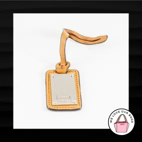 TIGNANELLO BROWN LEATHER SILVER METAL KEY FOB BAG CHARM KEYCHAIN HANG TAG